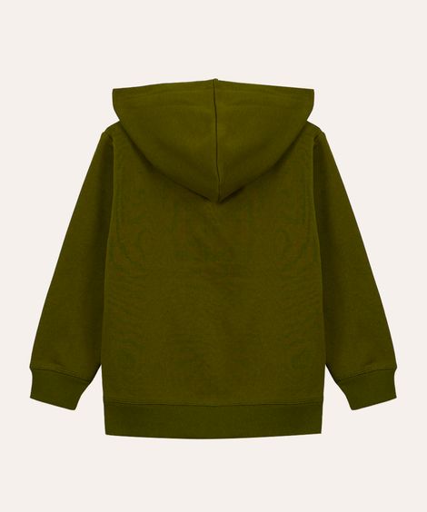 blusão infantil de moletom com zíper verde
