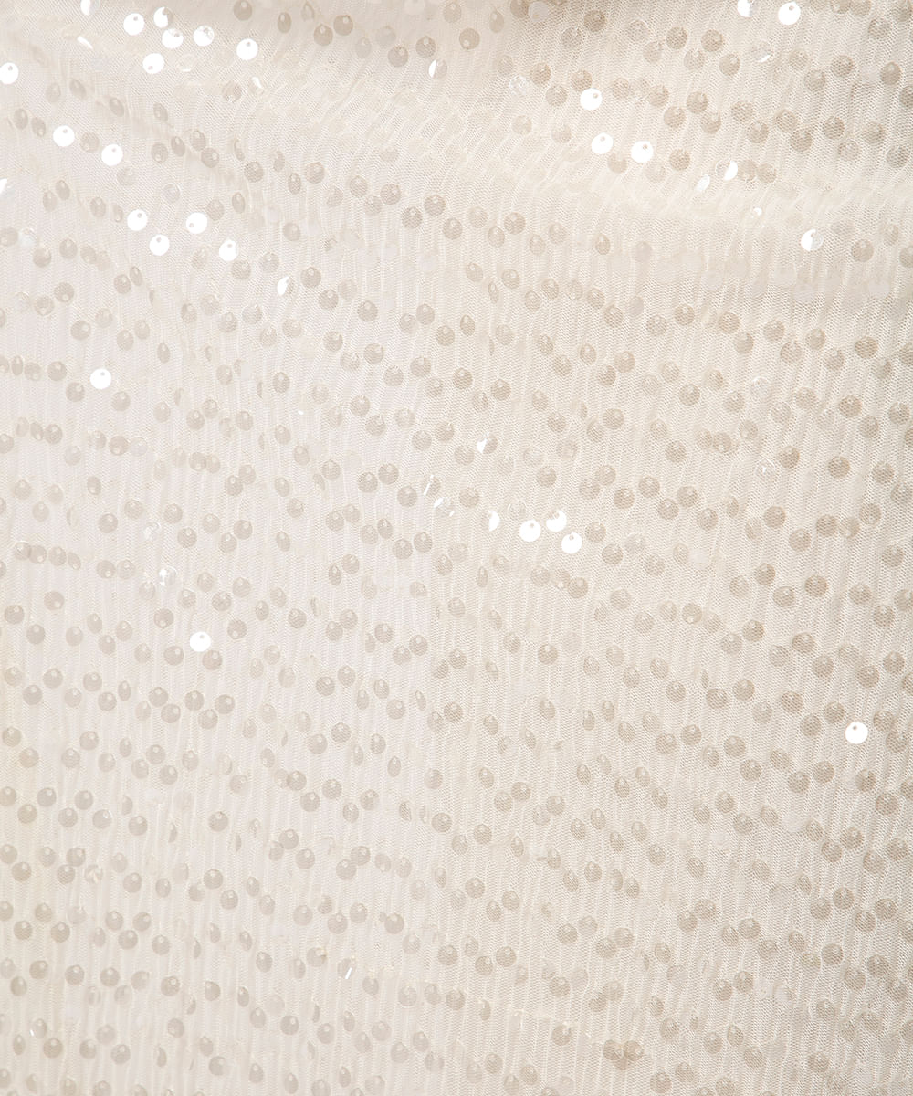 saia longa de tule com paetê mindset off white