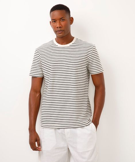 camiseta comfort listrada preta
