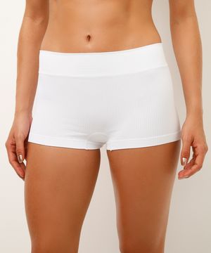 calcinha boyshort sem costura delrio branca