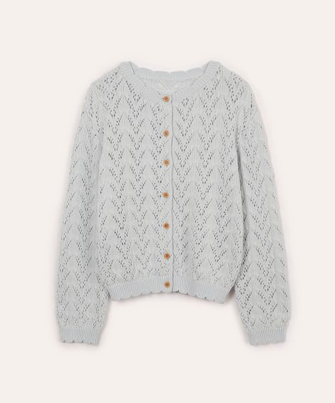 cardigan infantil de tricot azul