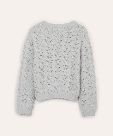 cardigan infantil de tricot azul
