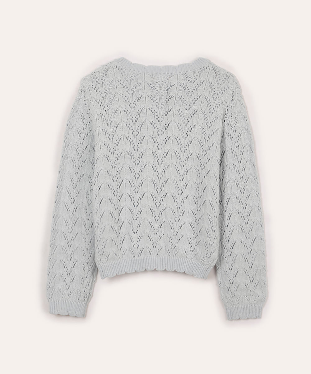 cardigan infantil de tricot azul