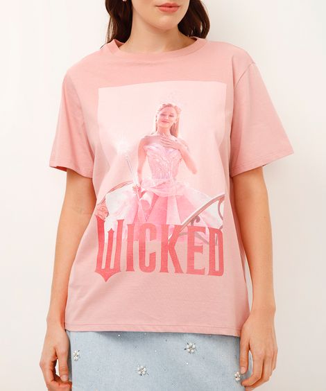 camiseta de algodão wicked rosa
