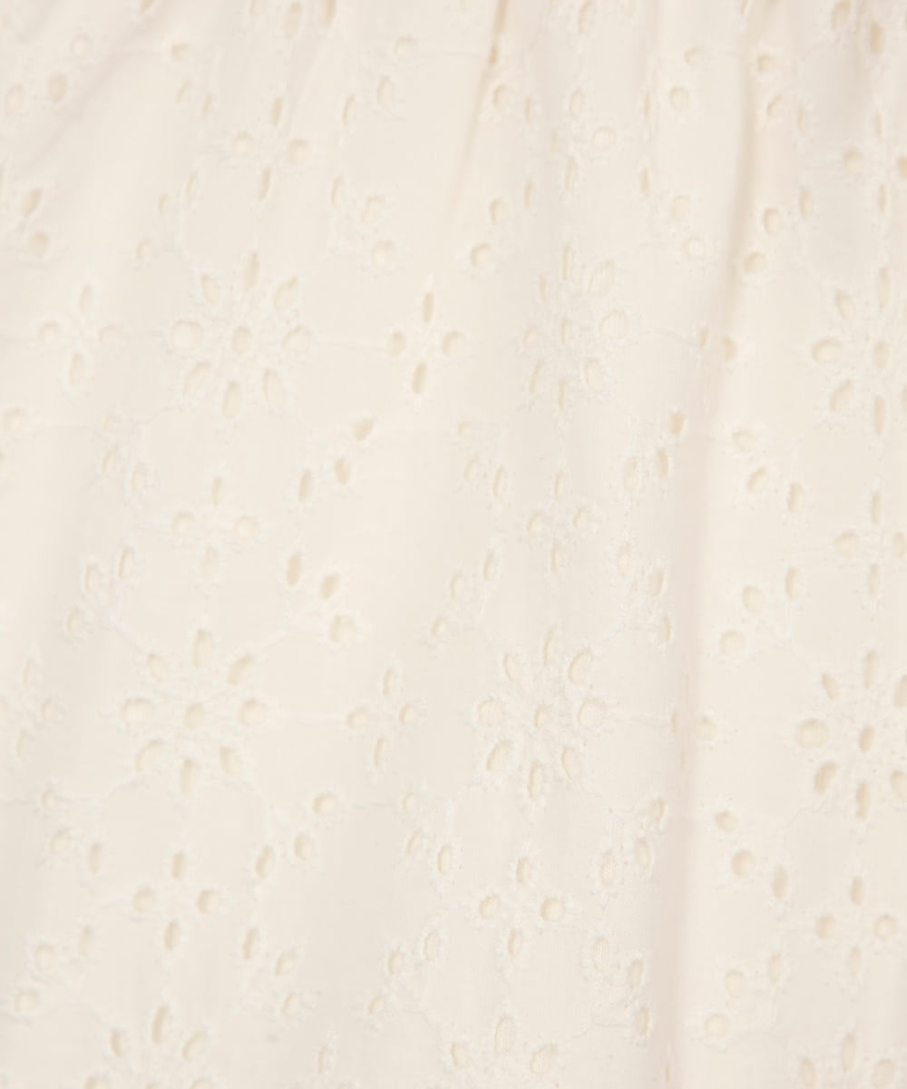 short infantil de algodão com laise off white
