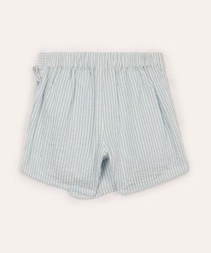 short saia infantil de algodão listrado azul