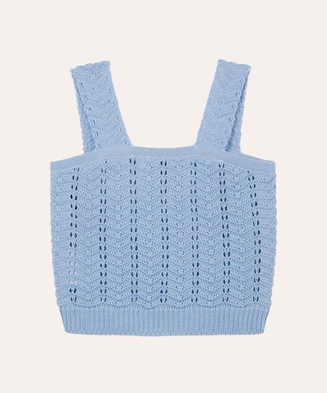 cropped infantil de tricot azul