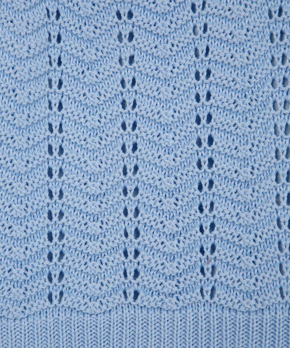 cropped infantil de tricot azul