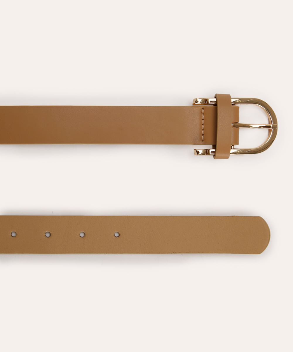 cinto feminino com fivela bege