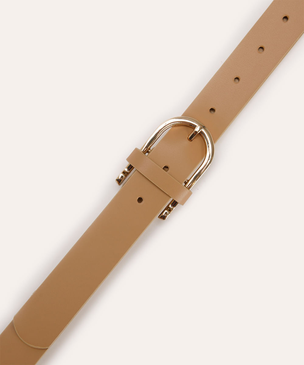 cinto feminino com fivela bege