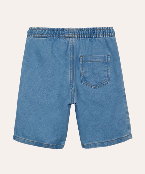 bermuda jeans infantil cós com elástico azul