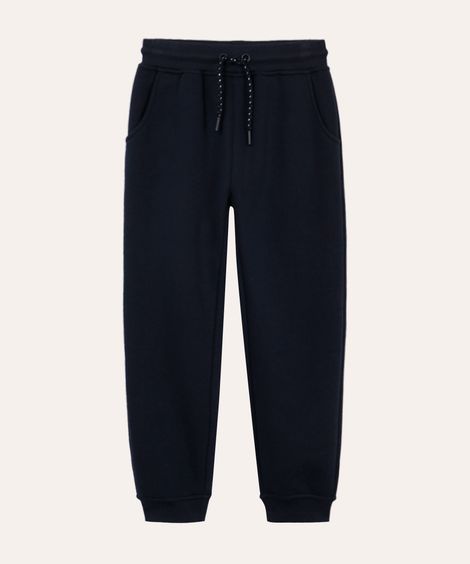 calça jogger de moletom infantil com bolsos azul