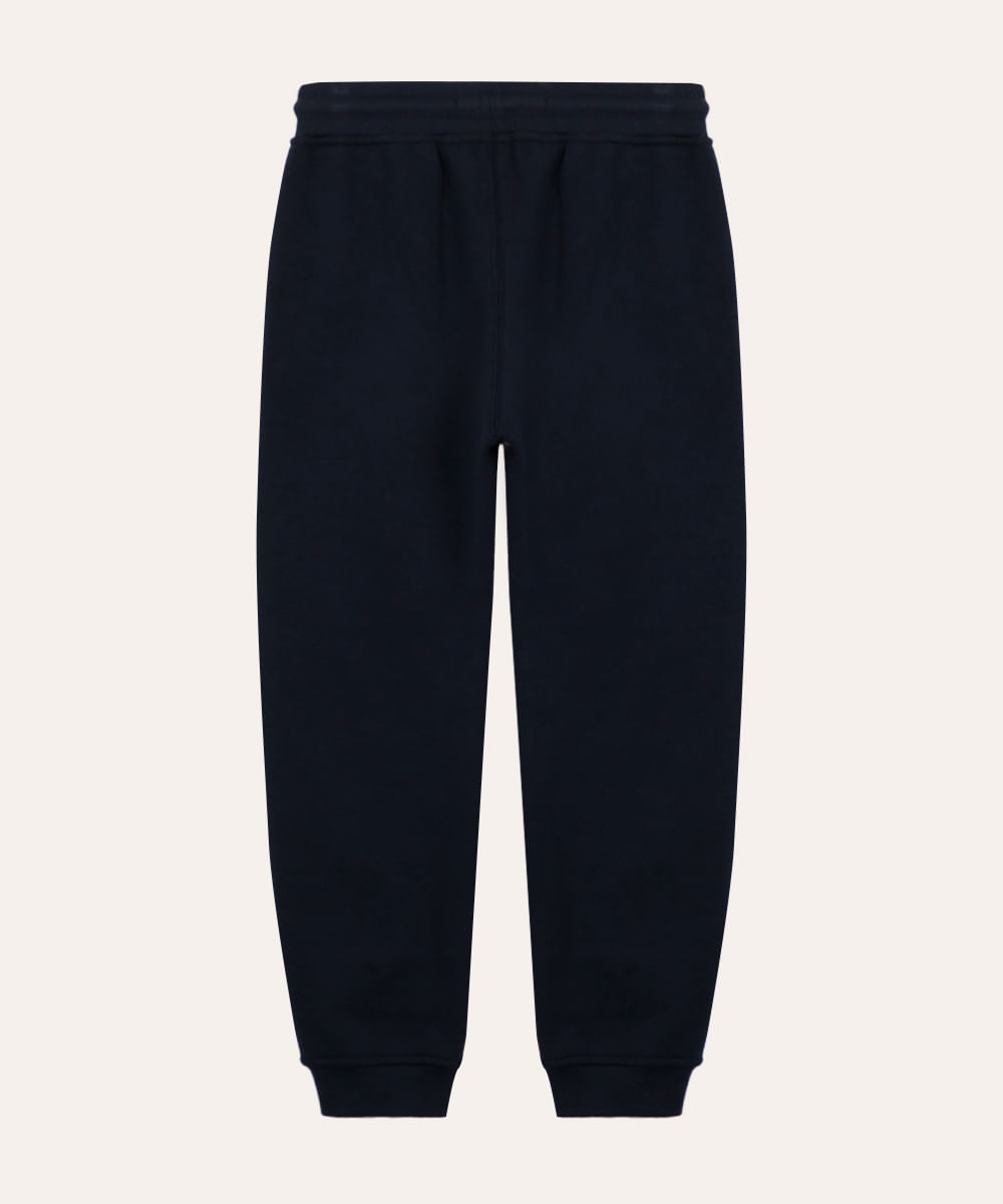 calça jogger de moletom infantil com bolsos azul