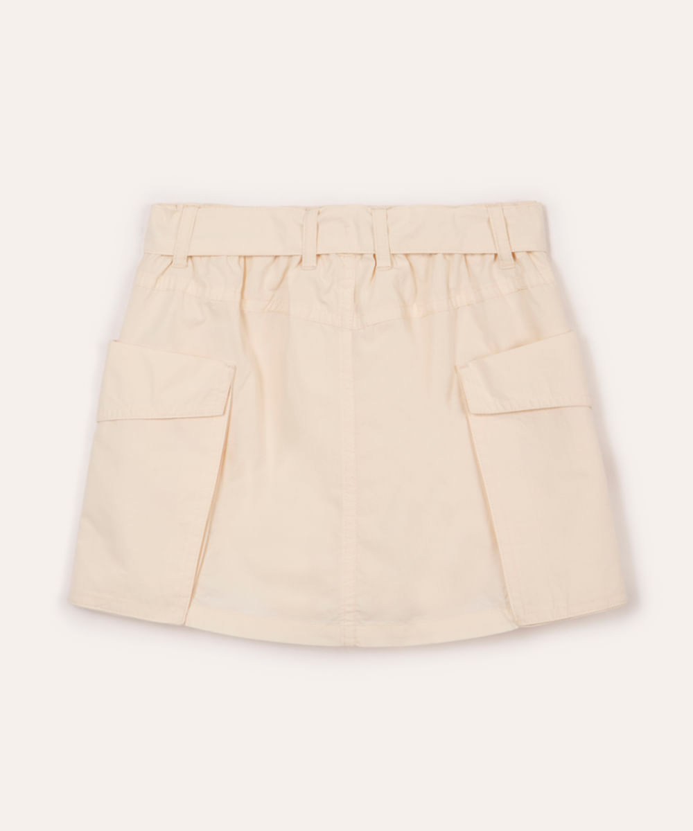 saia cargo infantil de algodão bege