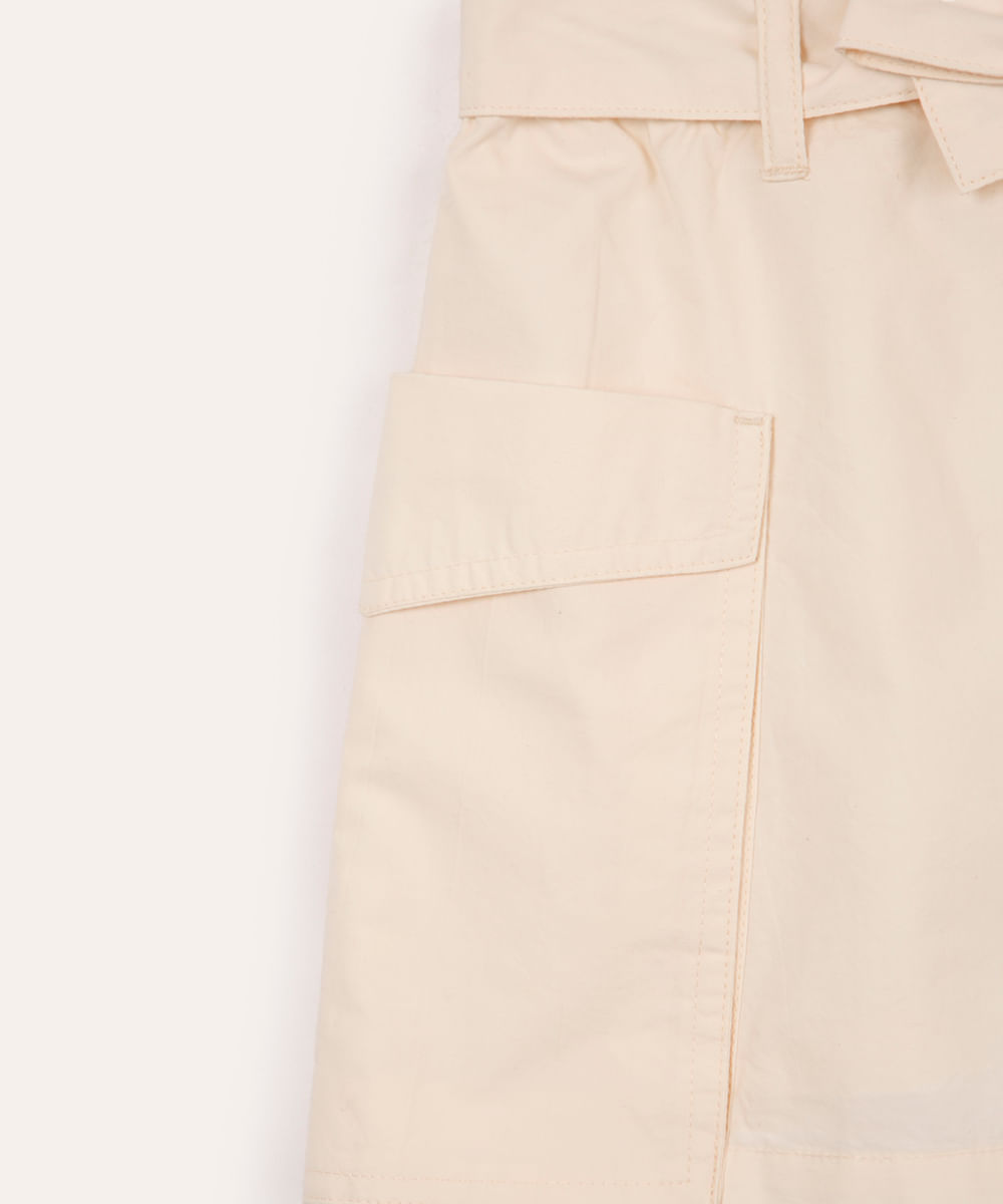 saia cargo infantil de algodão bege