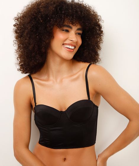sutiã cropped meia taça preto