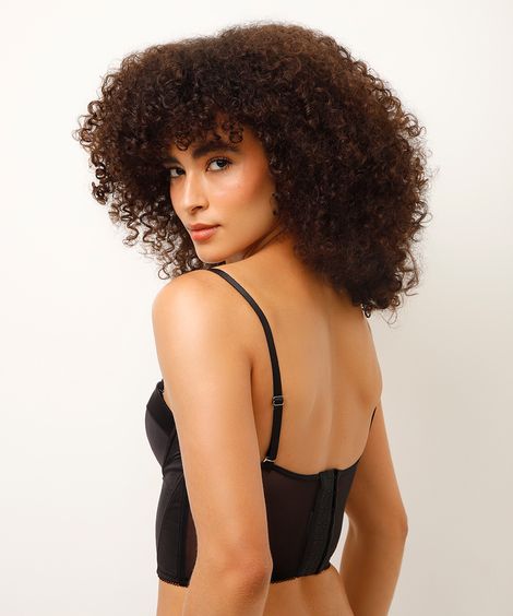 sutiã cropped meia taça preto