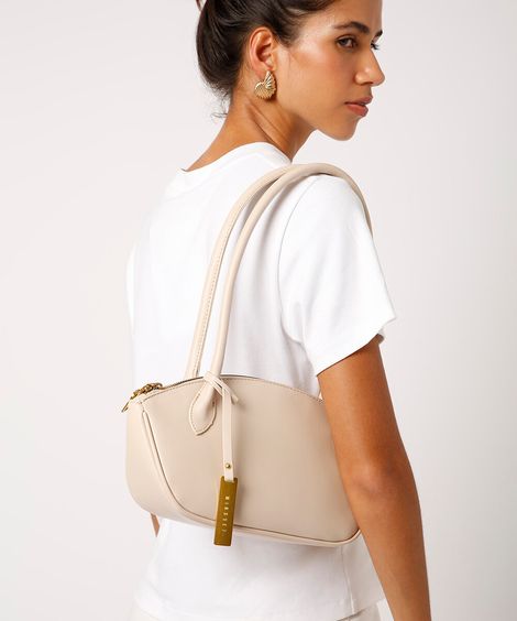 bolsa shoulder estruturada mindset bege