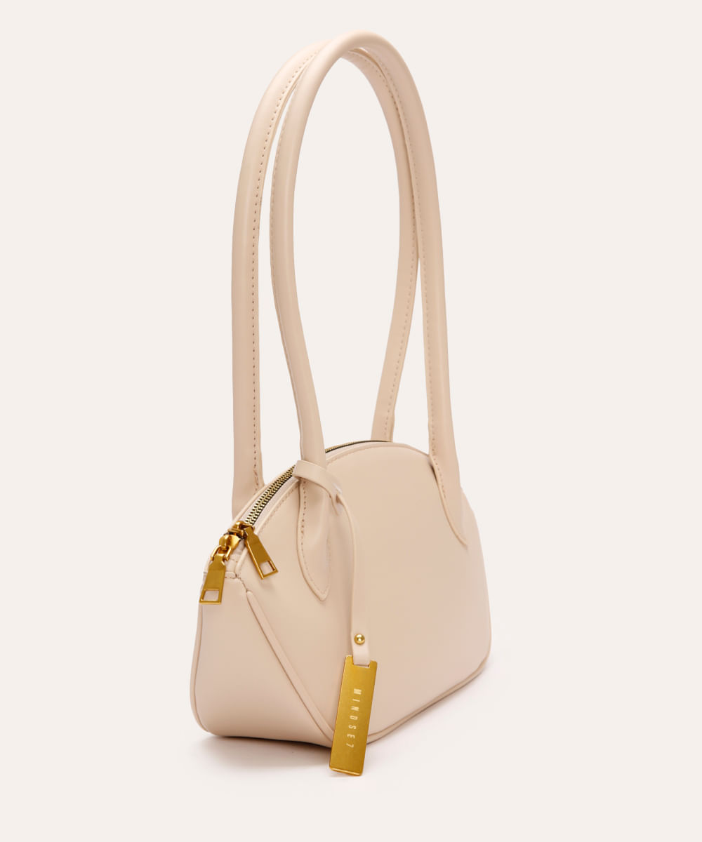 bolsa shoulder estruturada mindset bege