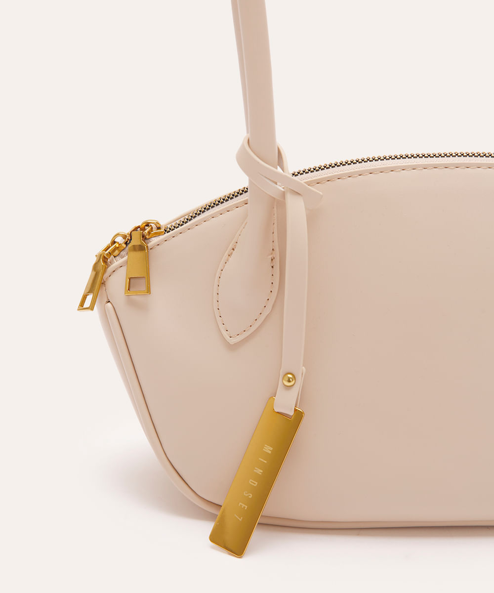 bolsa shoulder estruturada mindset bege