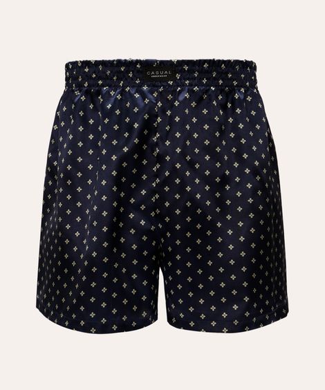 samba canção acetinada estampada azul