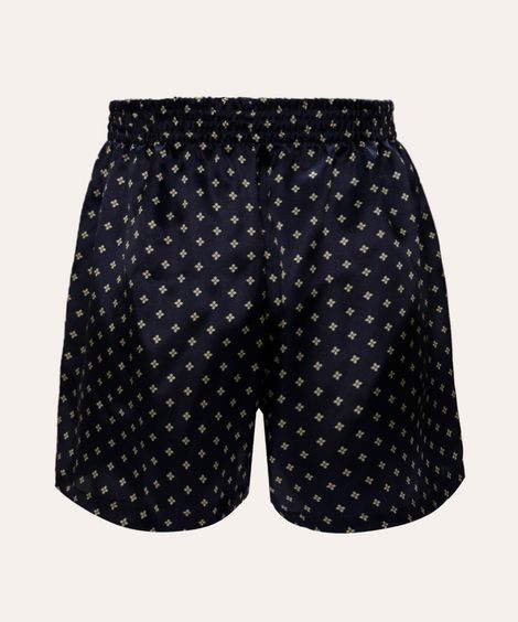 samba canção acetinada estampada azul