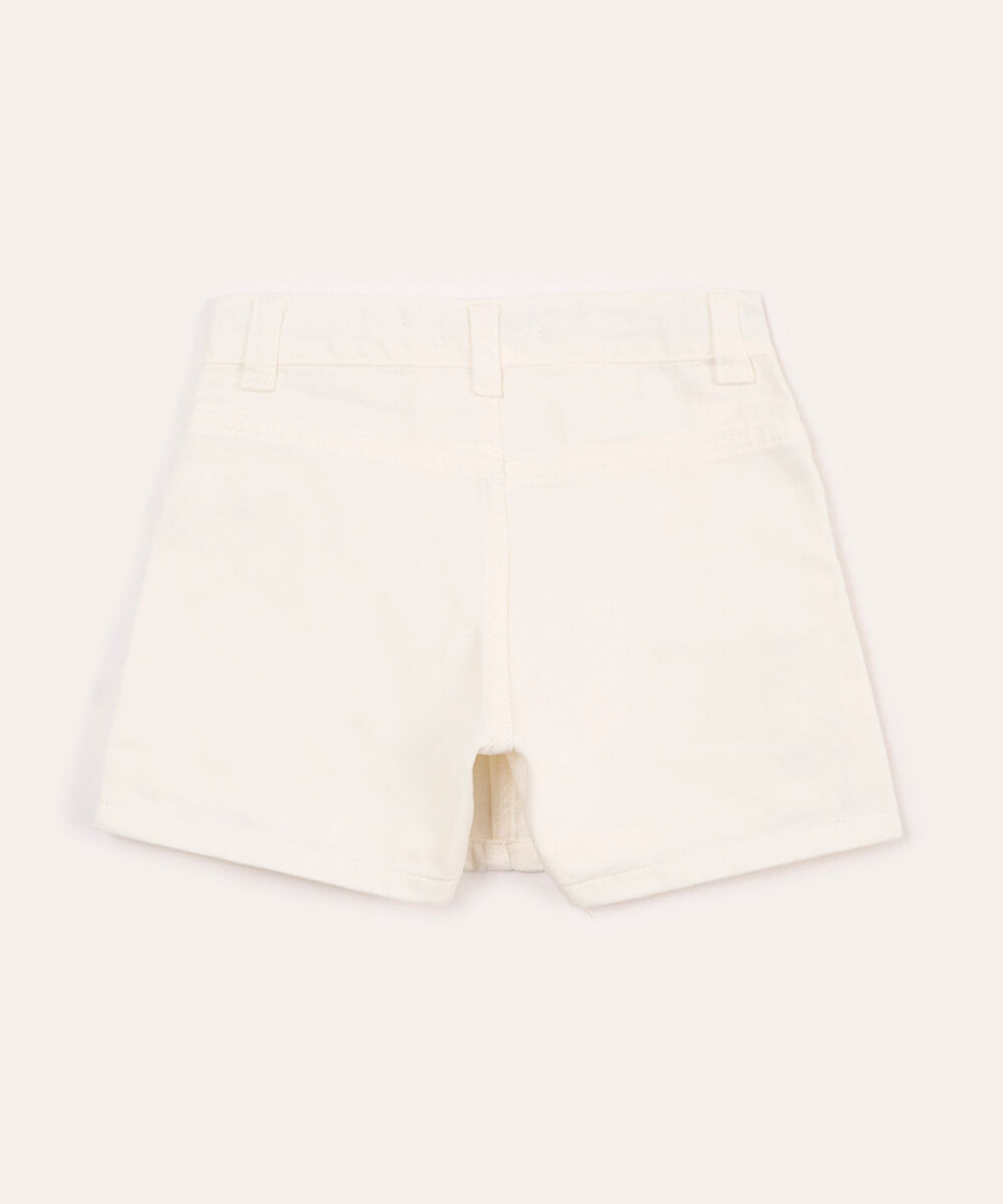 short saia de algodão com bolsos cargo off white