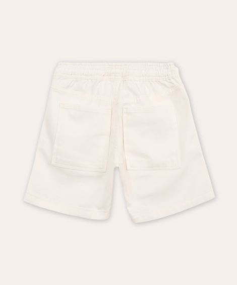 bermuda de sarja infantil bolsos cargo off white