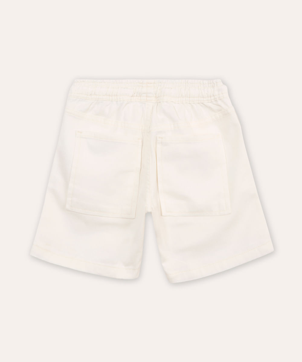 bermuda de sarja infantil bolsos cargo off white