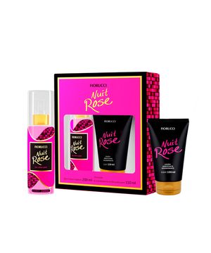 kit nuit rose colônia e loção hidratante