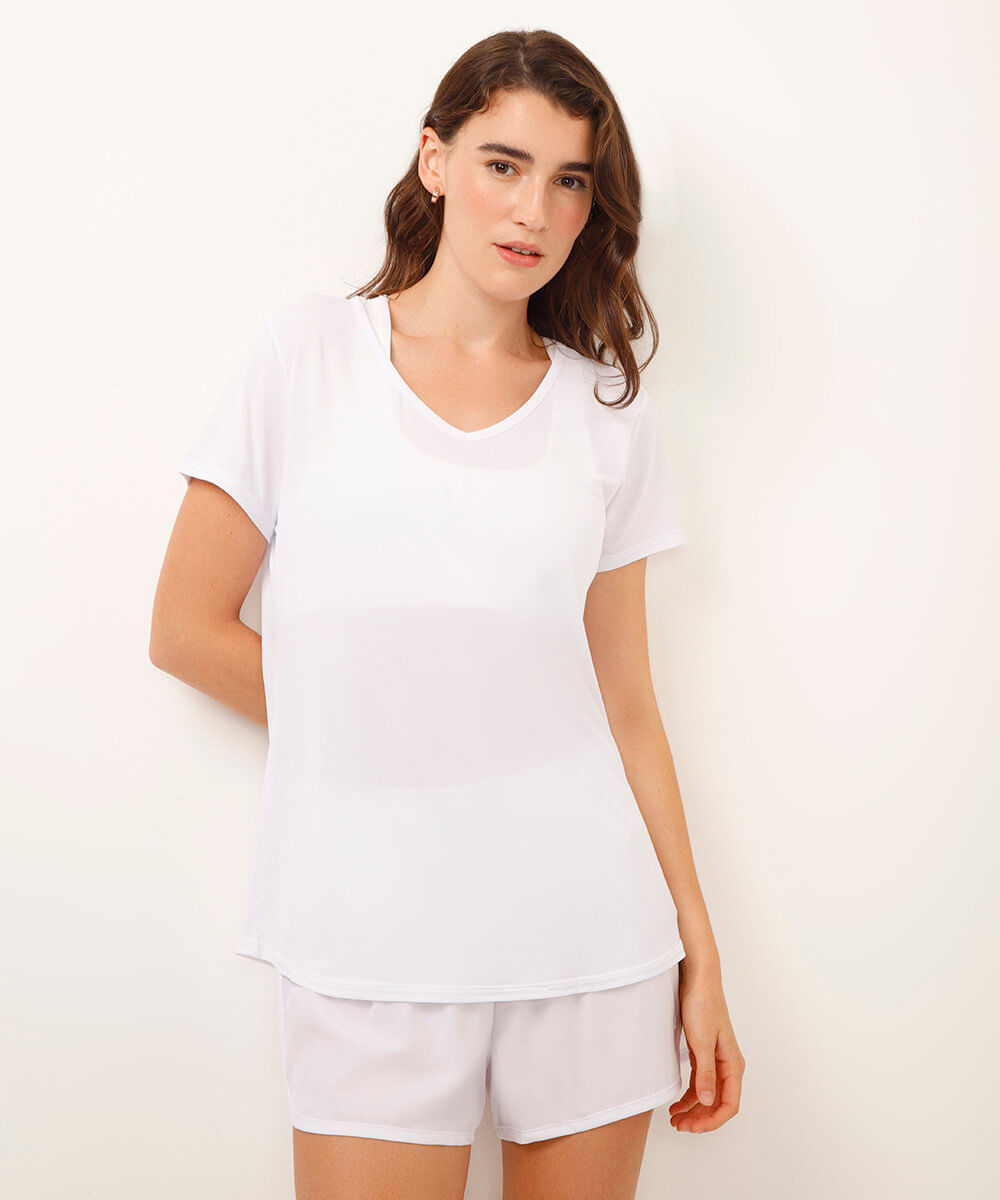 camiseta esportiva ace decote v branca