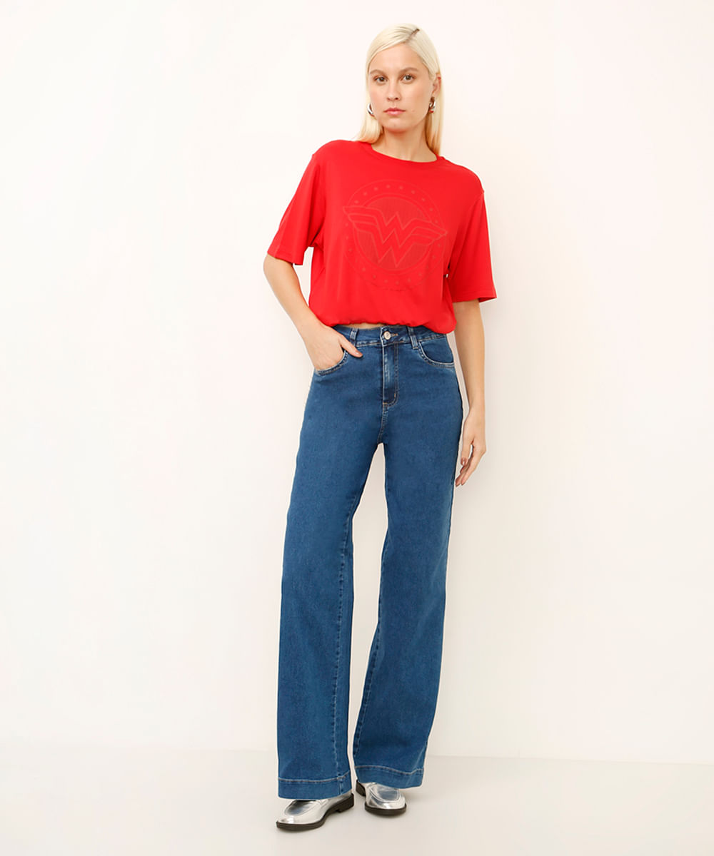 cropped mulher maravilha com amarração vermelho