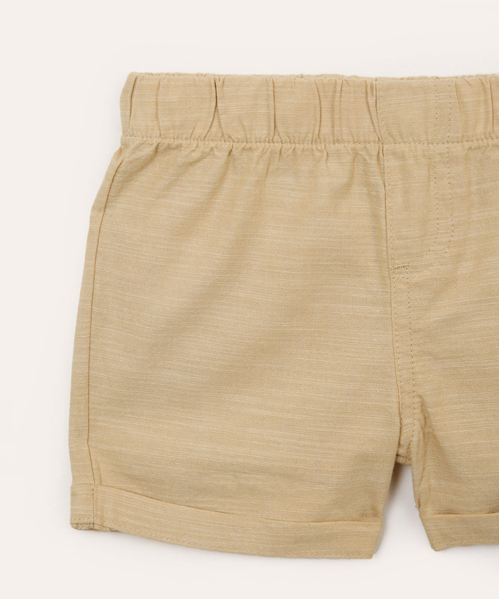 conjunto infantil curto listrada bege