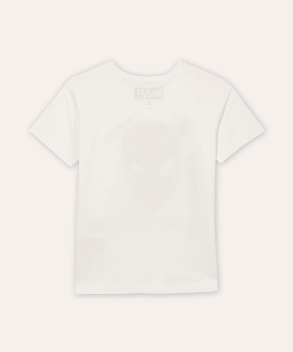 camiseta infantil de algodão homem aranha off white