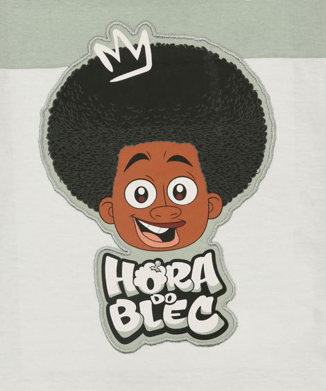 camiseta infantil de algodão hora do blec verde