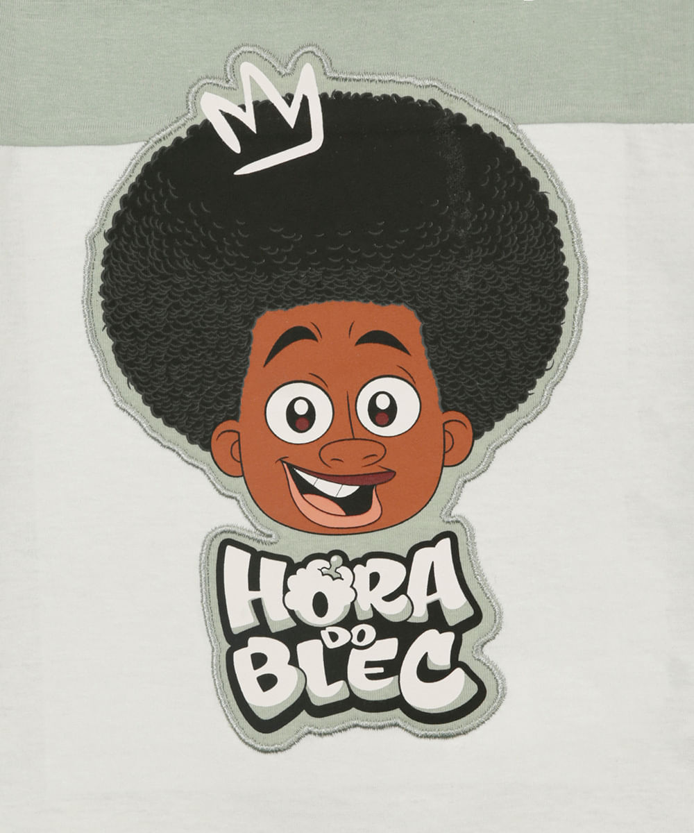 camiseta infantil de algodão hora do blec verde