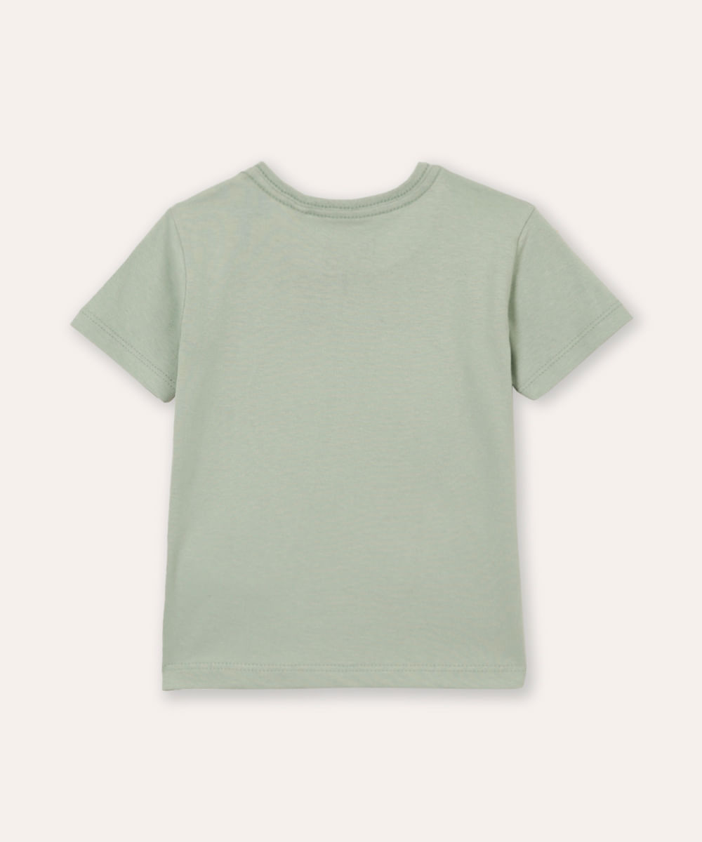 camiseta infantil de algodão hora do blec verde