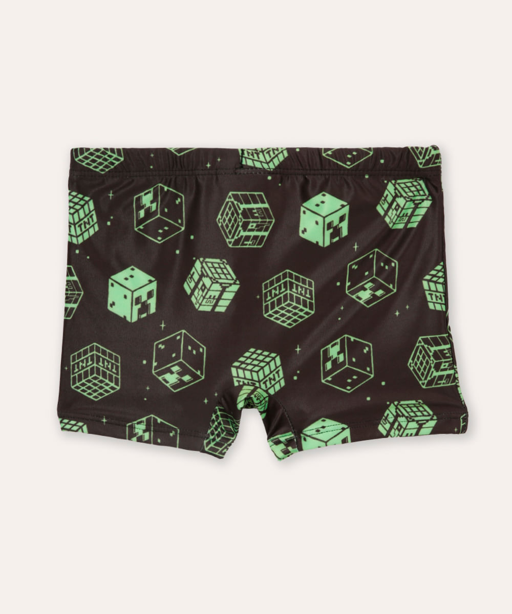 sunga boxer infantil minecraft colorida