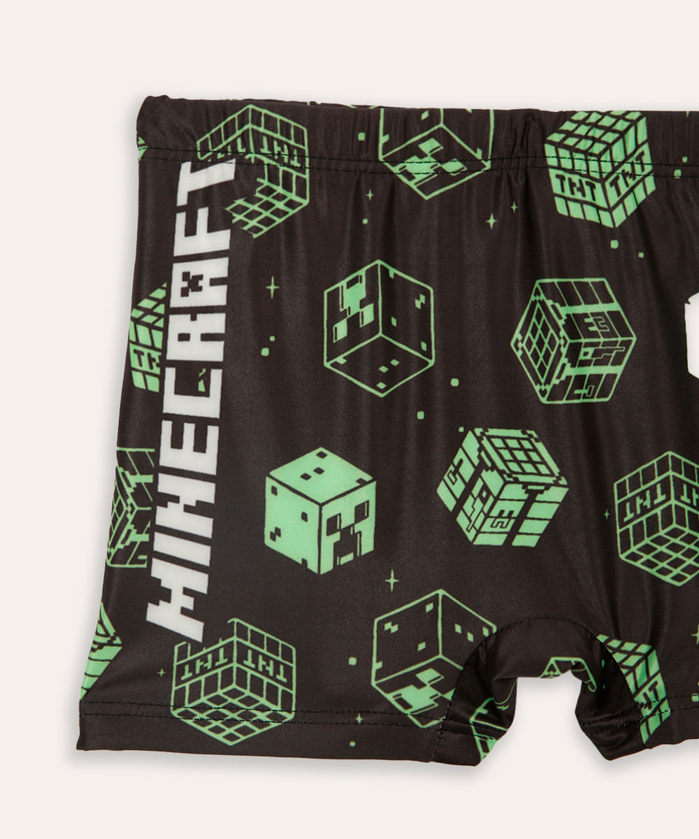 sunga boxer infantil minecraft colorida