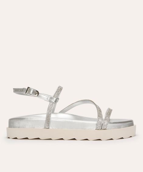 papete flatform feminina metalizada oneself prateada