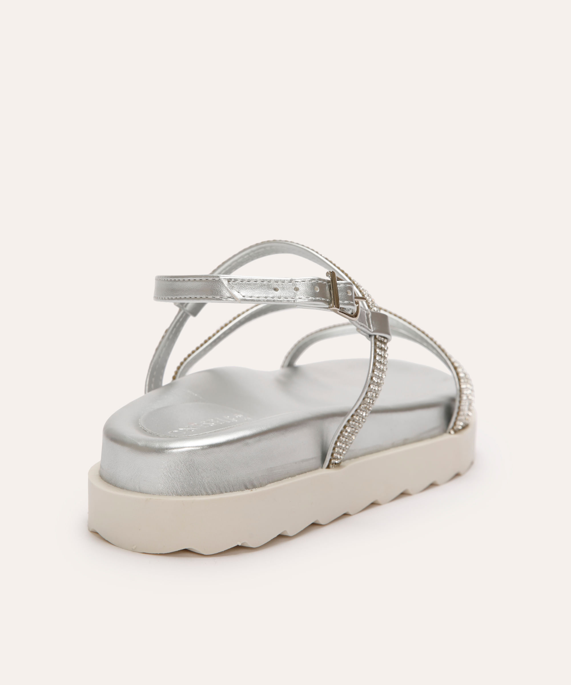 papete flatform feminina metalizada oneself prateada