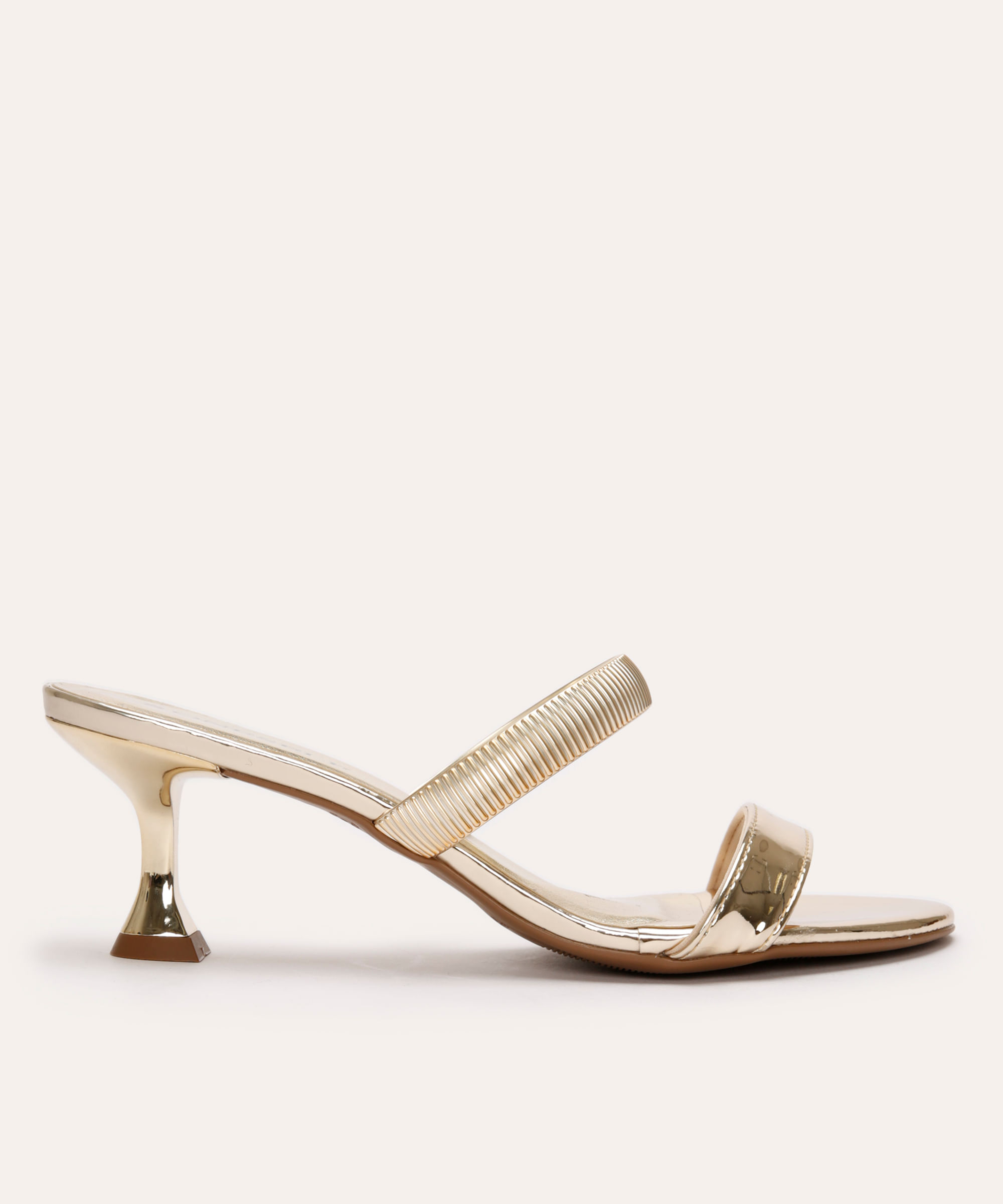 tamanco salto cromado metalizada oneself dourado