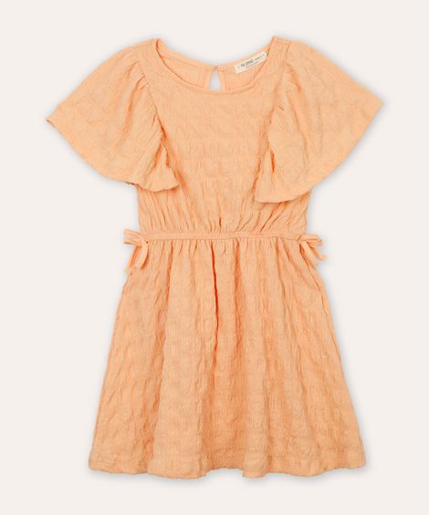 vestido infantil texturizado laranja