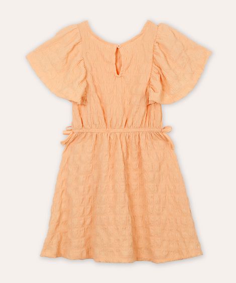 vestido infantil texturizado laranja