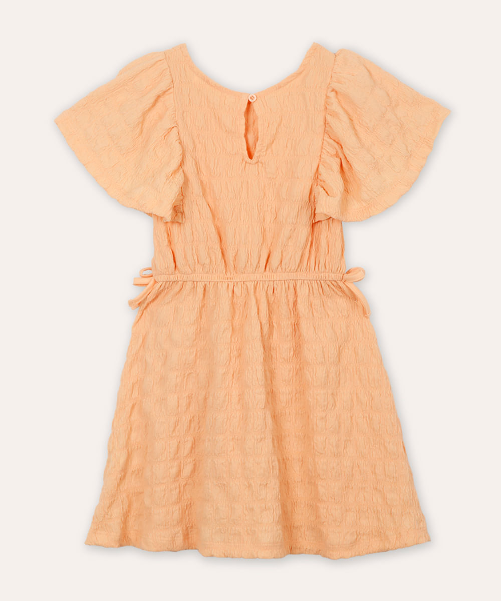 vestido infantil texturizado laranja
