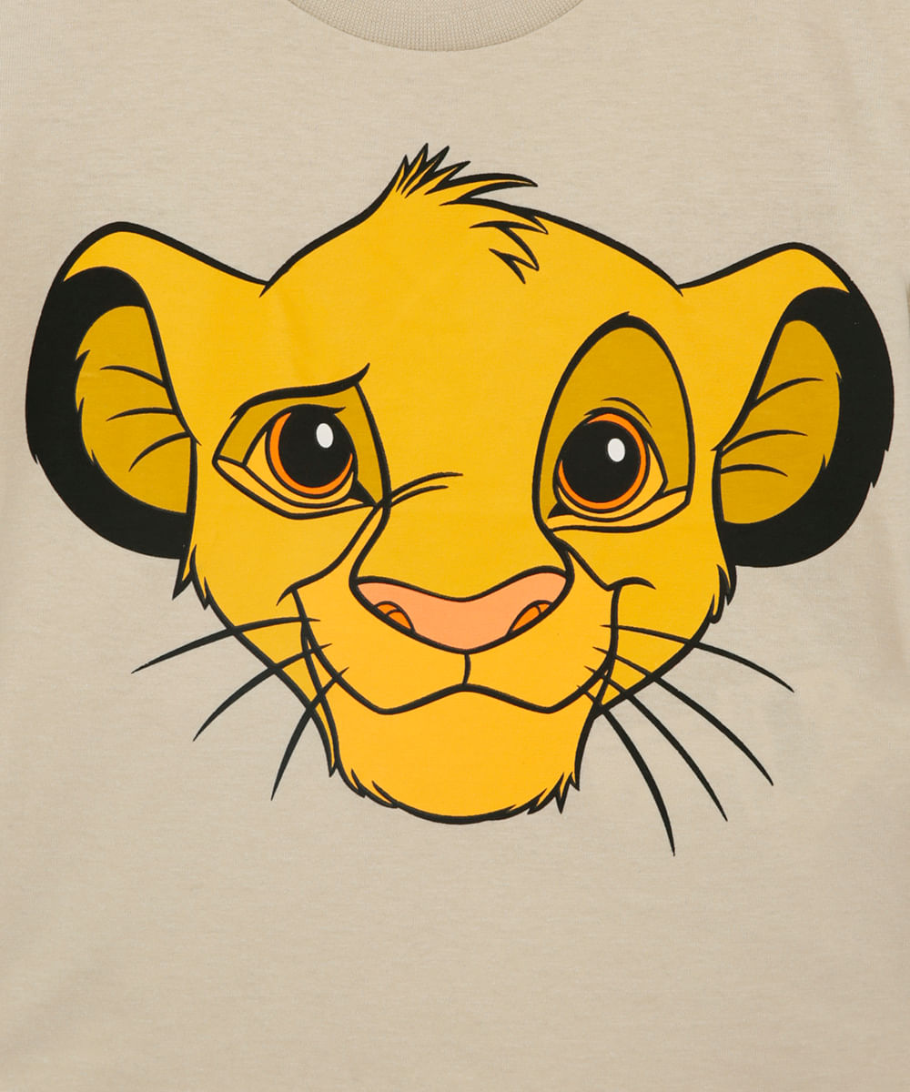 pijama de algodão infantil simba manga curta bege