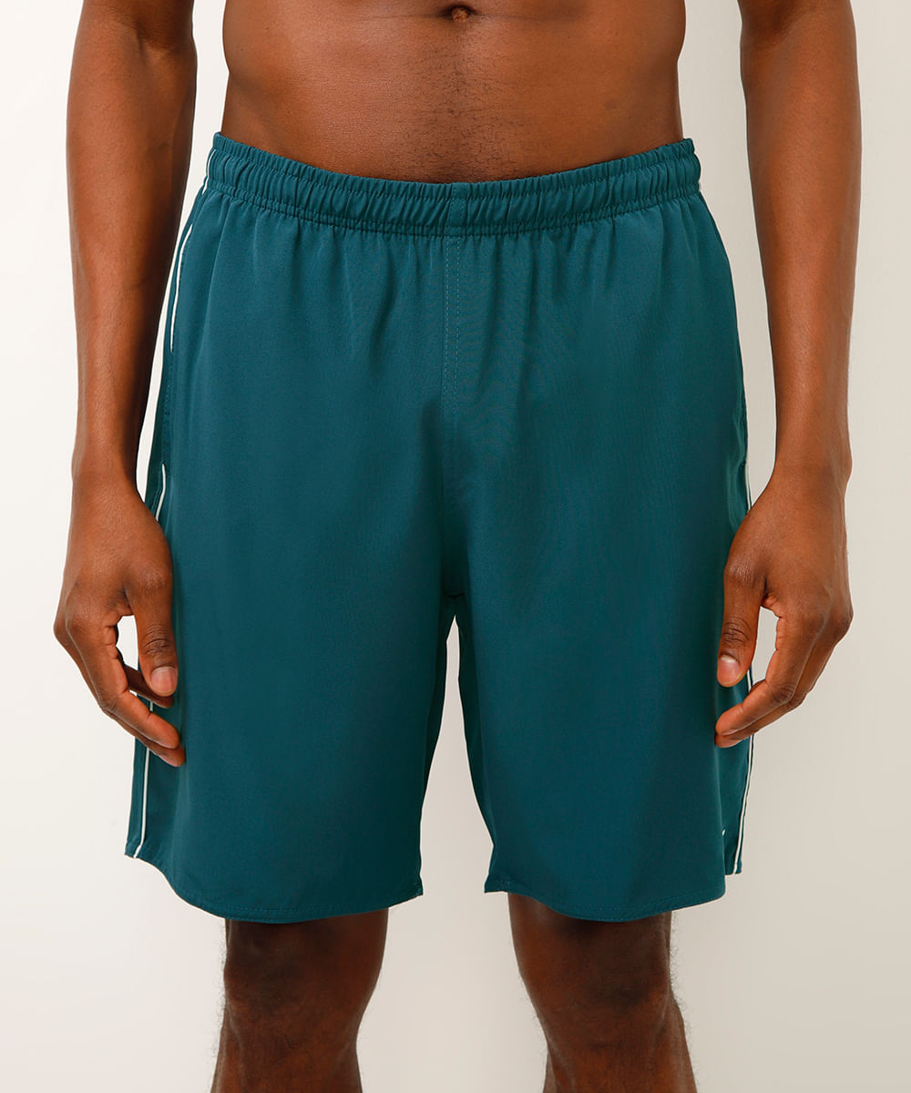 bermuda masculina com bolsos azul
