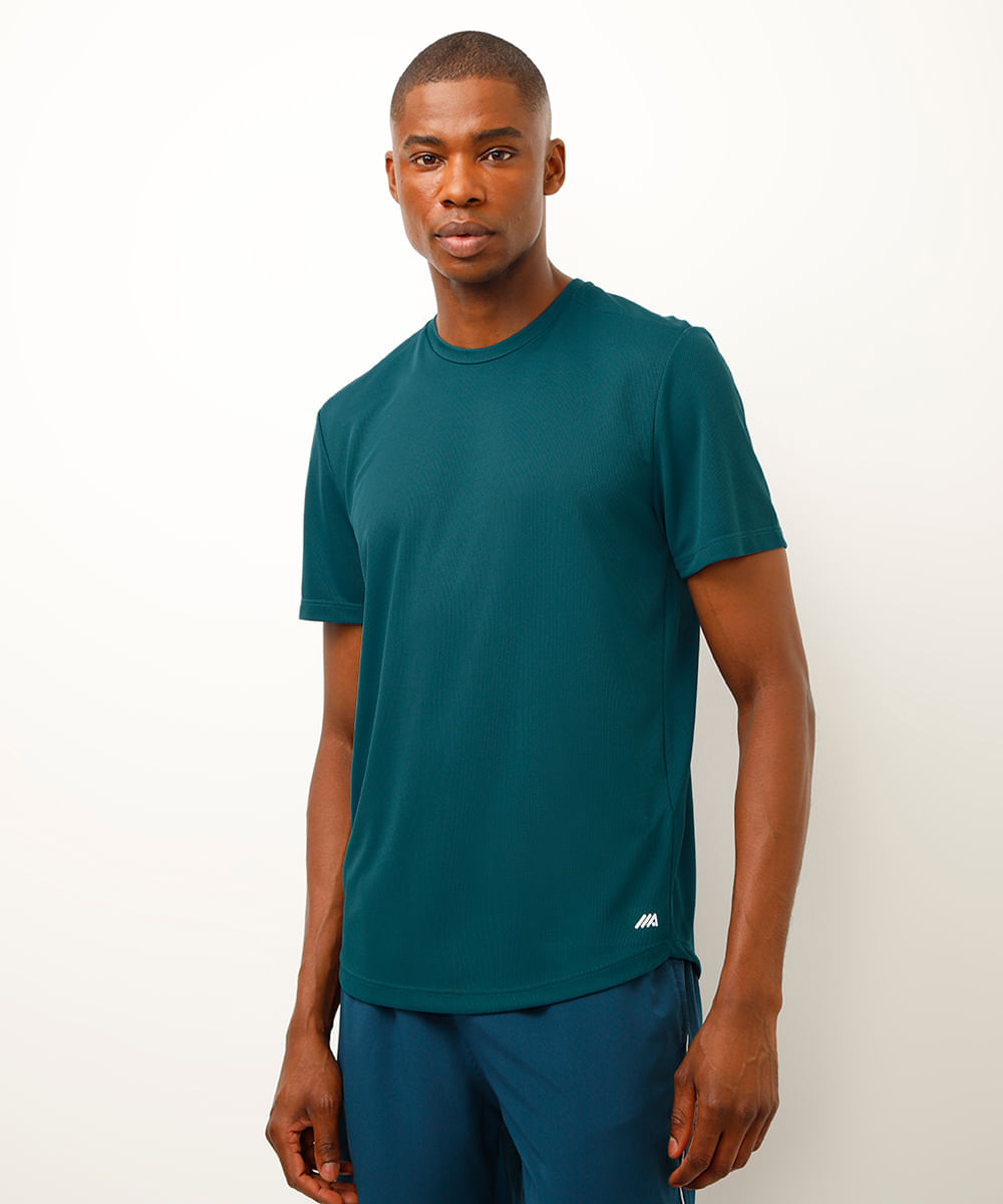 camiseta esportiva manga curta verde