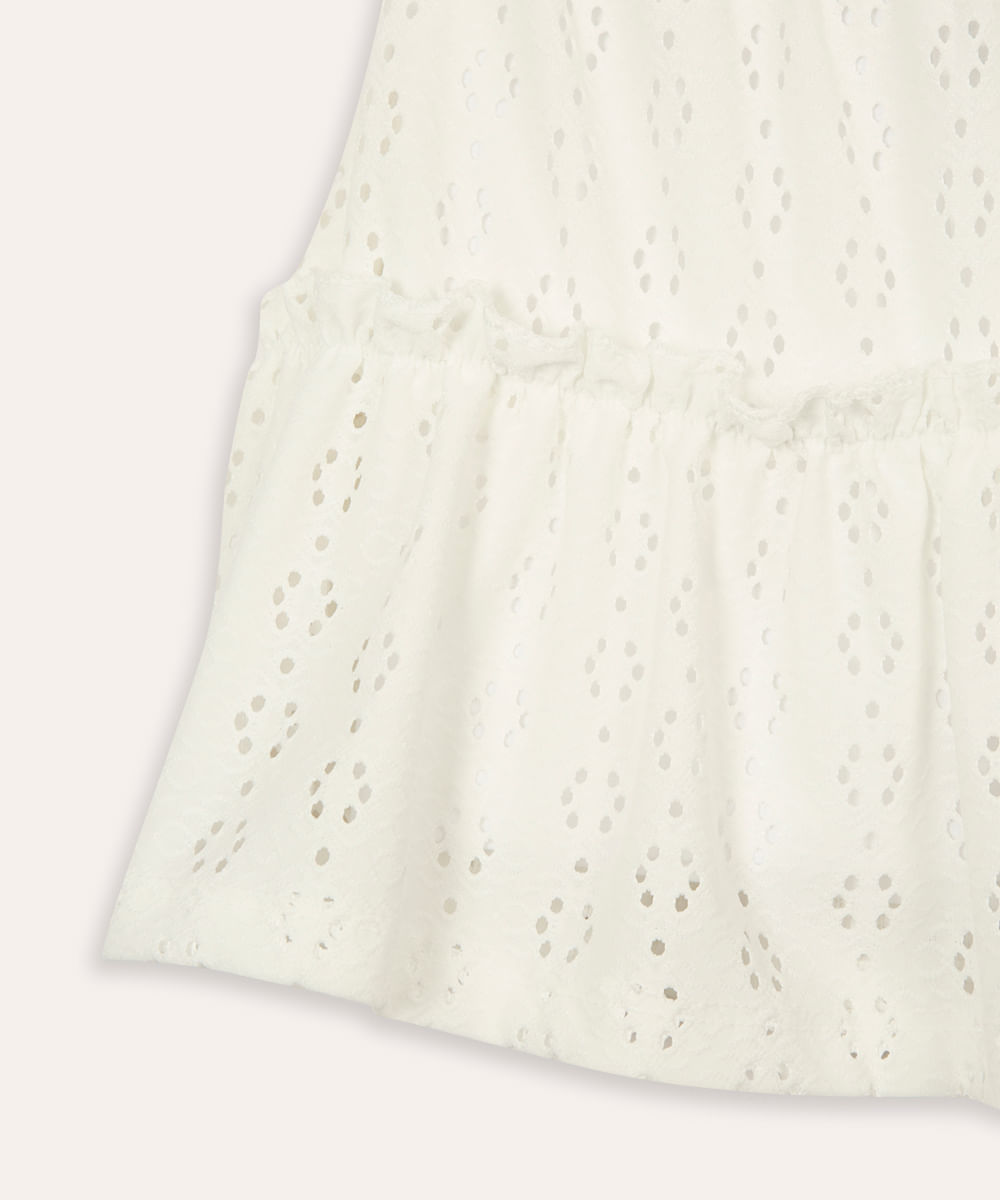 saia de laise infantil floral off white