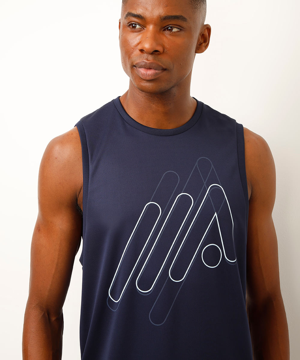 regata machão esportiva ace azul